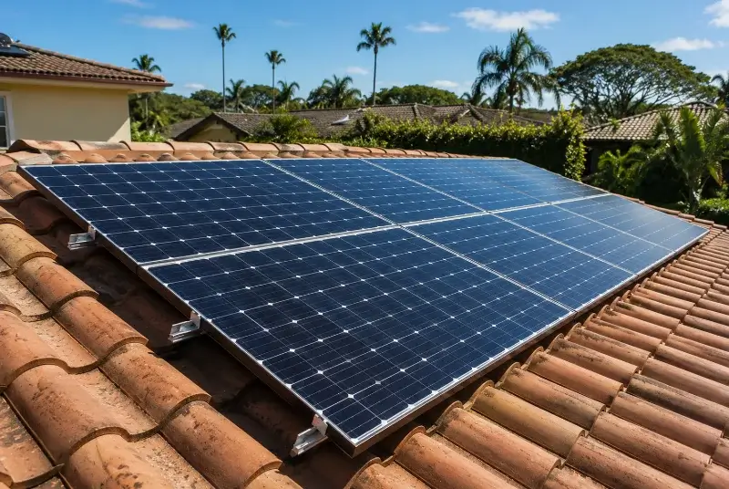 Installation de panneaux solaires à la Flotte